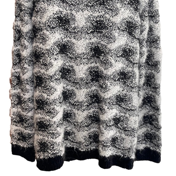 Lou & Grey Women’s Snowbound Open Front Mohair Cardigan Size M Black White - Picture 8 of 10